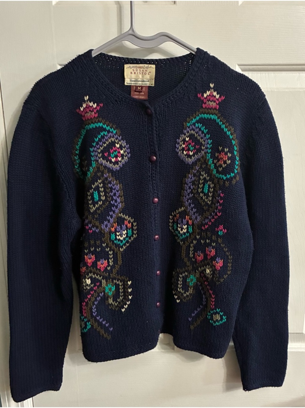 Susan Bristol Vintage Navy Cardigan L